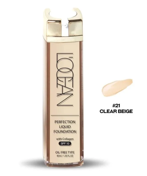 L'OCEAN Тональная основа для лица КОЛЛАГЕН Perfection Liquid Foundation With Collagen #21 Clear Beige