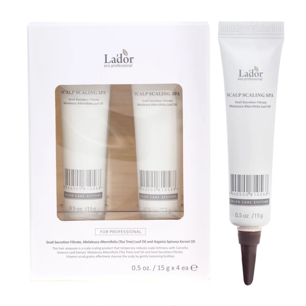 LA'DOR НАБОР Пилинг для кожи головы СПА La'dor Scalp Scaling Spa, 4 шт*15 г