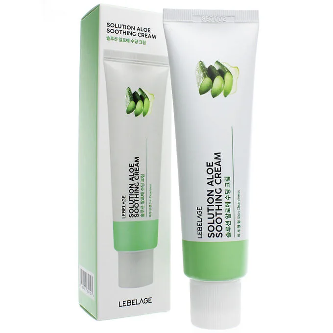 LEBELAGE Крем для лица ЭКСТРАКТ АЛОЭ увлажняющий Solution Aloe Soothing Cream