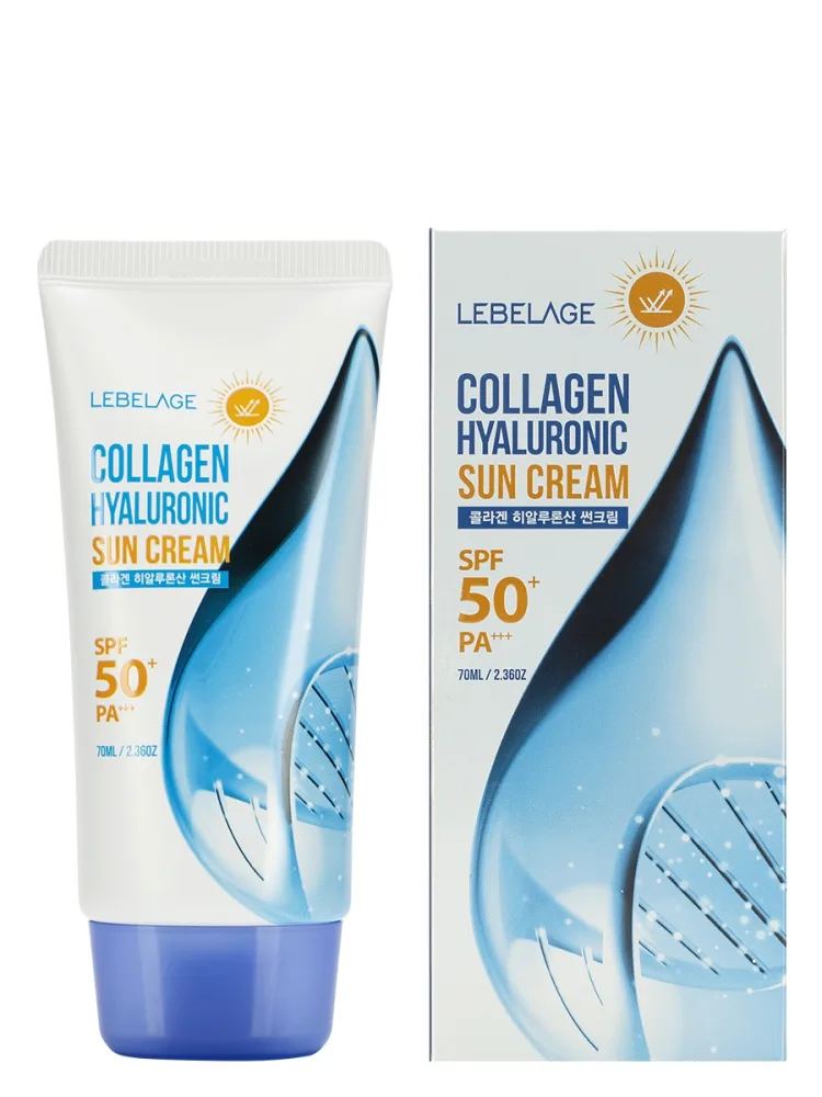 LEBELAGE Крем для лица солнцезащитный КОЛЛАГЕН И ГУАЛУРОНОВАЯ КИСЛОТА Collagen Hyaluronic SPF 50+ РА+++, 70 м