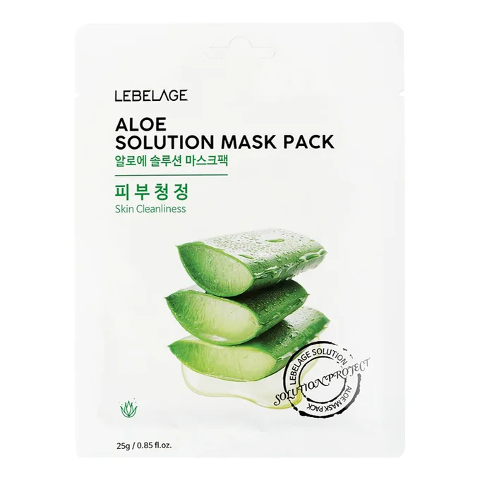 LEBELAGE Маска для лица тканевая АЛОЭ Aloe Solution Mask Pack