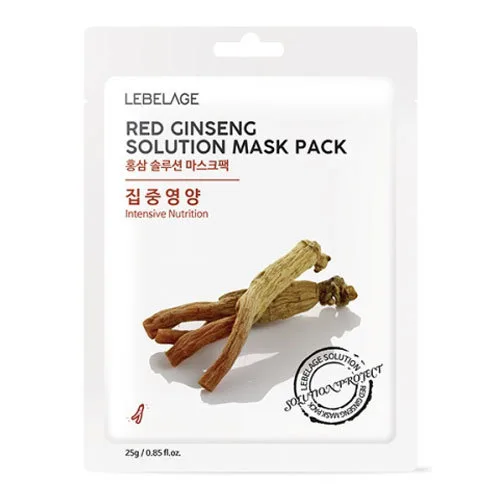LEBELAGE Маска для лица тканевая КРАСНЫЙ ЖЕНЬШЕНЬ Red Ginseng Solution Mask