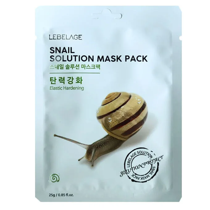 LEBELAGE Маска для лица тканевая МУЦИН УЛИТКИ Snail Solution Mask Pack