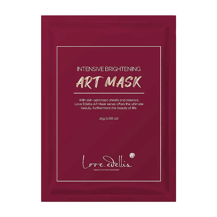 LOVE.EDELLIS Маска для лица тканевая РОВНЫЙ ТОН придающая сияние Intensive Brightening Art Mask