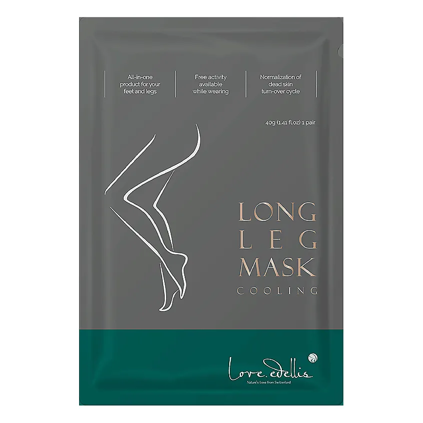 LOVE.EDELLIS Маска-сапожки для ног ОХЛАЖДАЮЩАЯ Long Leg Mask Cooling