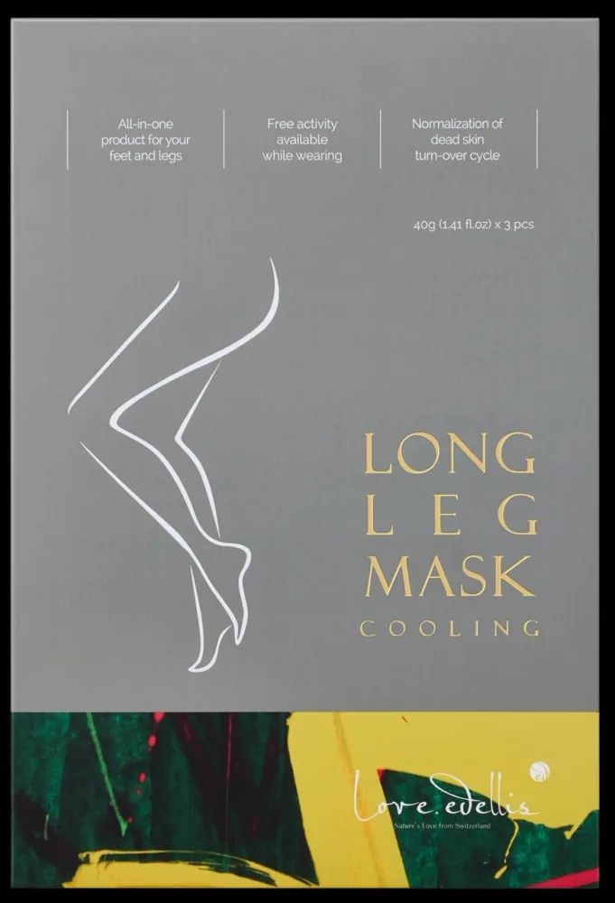 LOVE.EDELLIS НАБОР Маска-сапожки для ног ОХЛАЖДАЮЩАЯ Long Leg Mask Cooling, 3 шт*40 гр