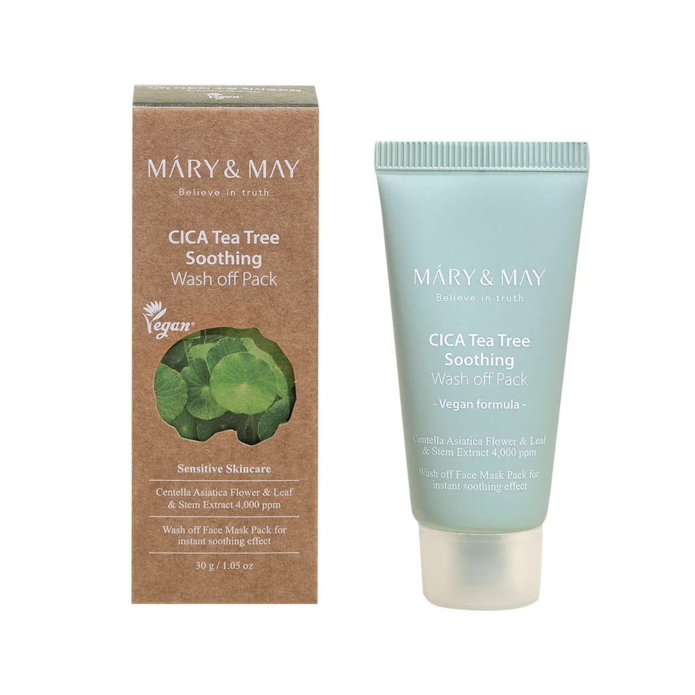 MARY&MAY Маска для лица УСПОКАИВАЮЩАЯ ЦЕНТЕЛЛА/ЧАЙНОЕ ДЕРЕВО CICA TeaTree Soothing Wash off Pack