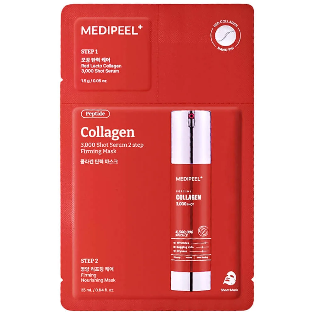MEDIPEEL Двухфазная маска с коллагеном и микроиглами MEDIPEEL Red Lacto Collagen 3000 Shot Serum 2 Step Mask