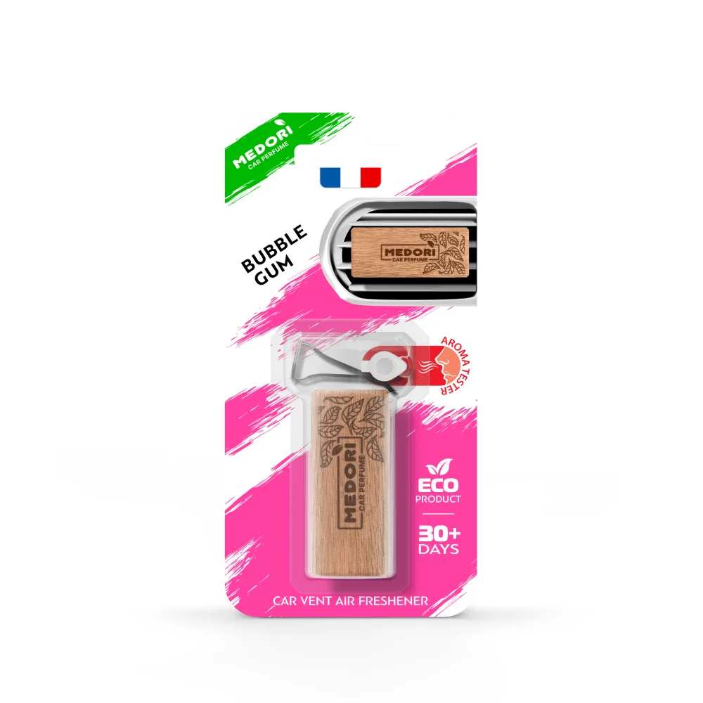 MEDORI Ароматизатор для автомобиля на дефлектор BUBBLE GUM из натурального дерева