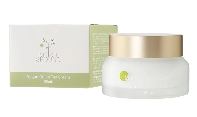 MERCI GROUND Крем для лица веганский увлажняющий ЗЕЛЕНЫЙ ЧАЙ Vegan Green Tea Cream