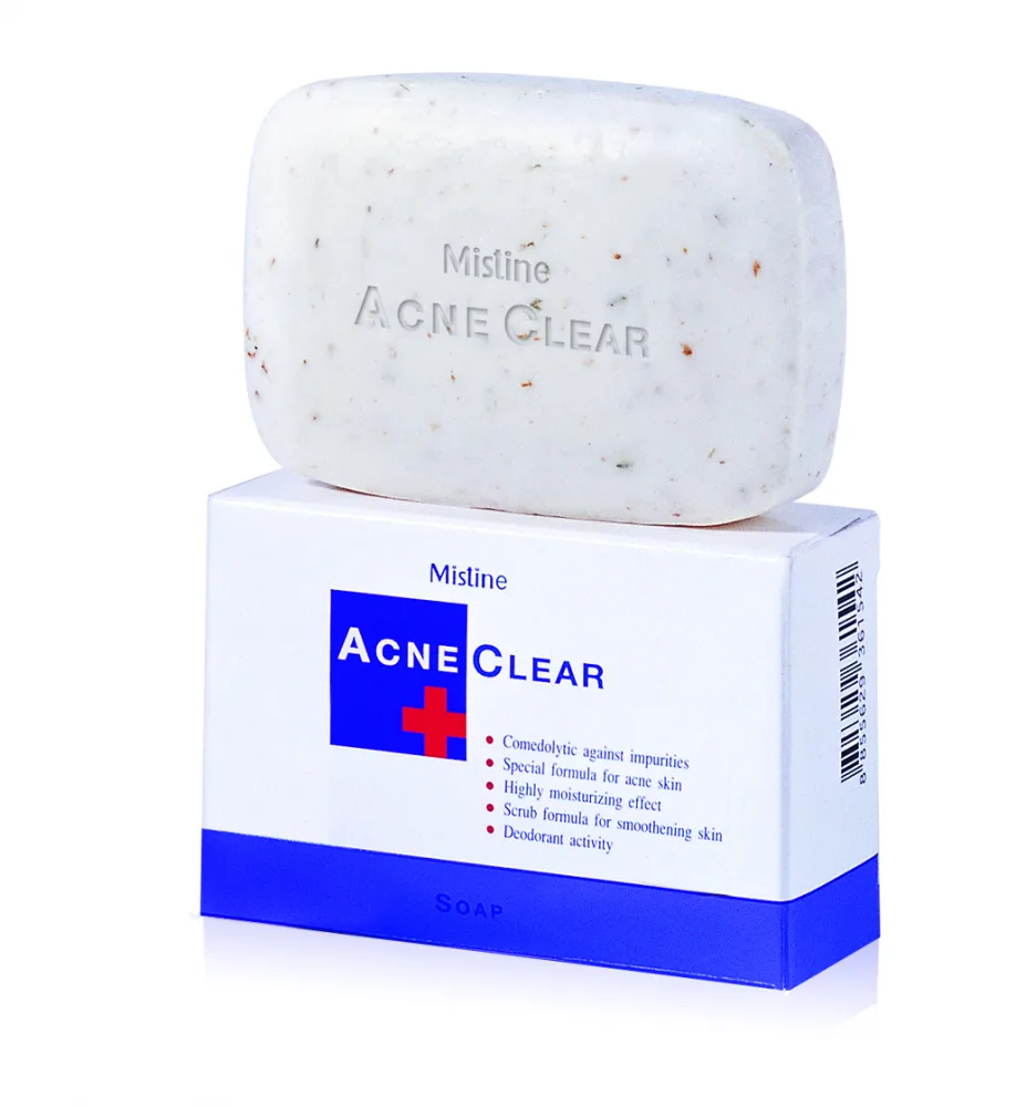 MISTINE Мыло для лица и тела от угрей и прыщей Acne Clear Soap