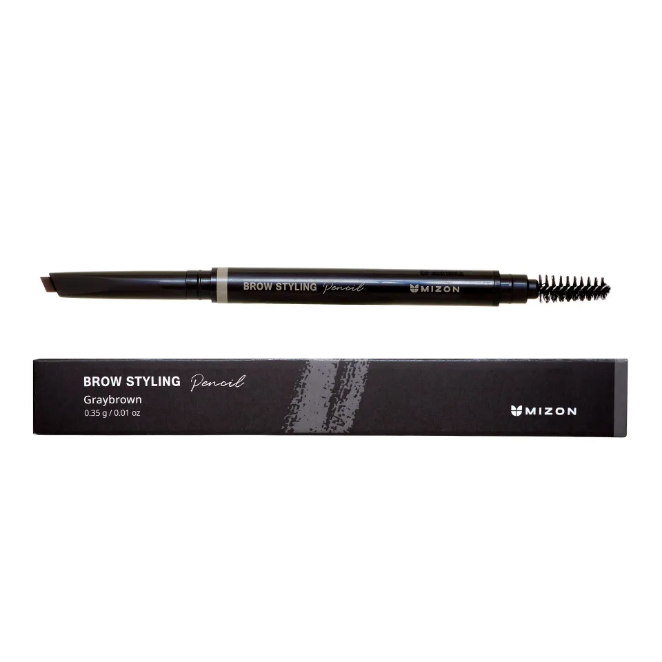 MIZON Автокарандаш для бровей СЕРО-КОРИЧНЕВЫЙ с щеточкой Brow Styling Pencil GRAY BROWN