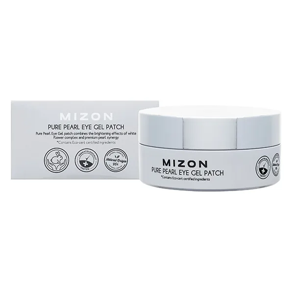 MIZON Патчи под глаза гидрогелевые ЭКСТРАКТ БЕЛОГО ЖЕМЧУГА Pure Pearl Eye Gel Patch