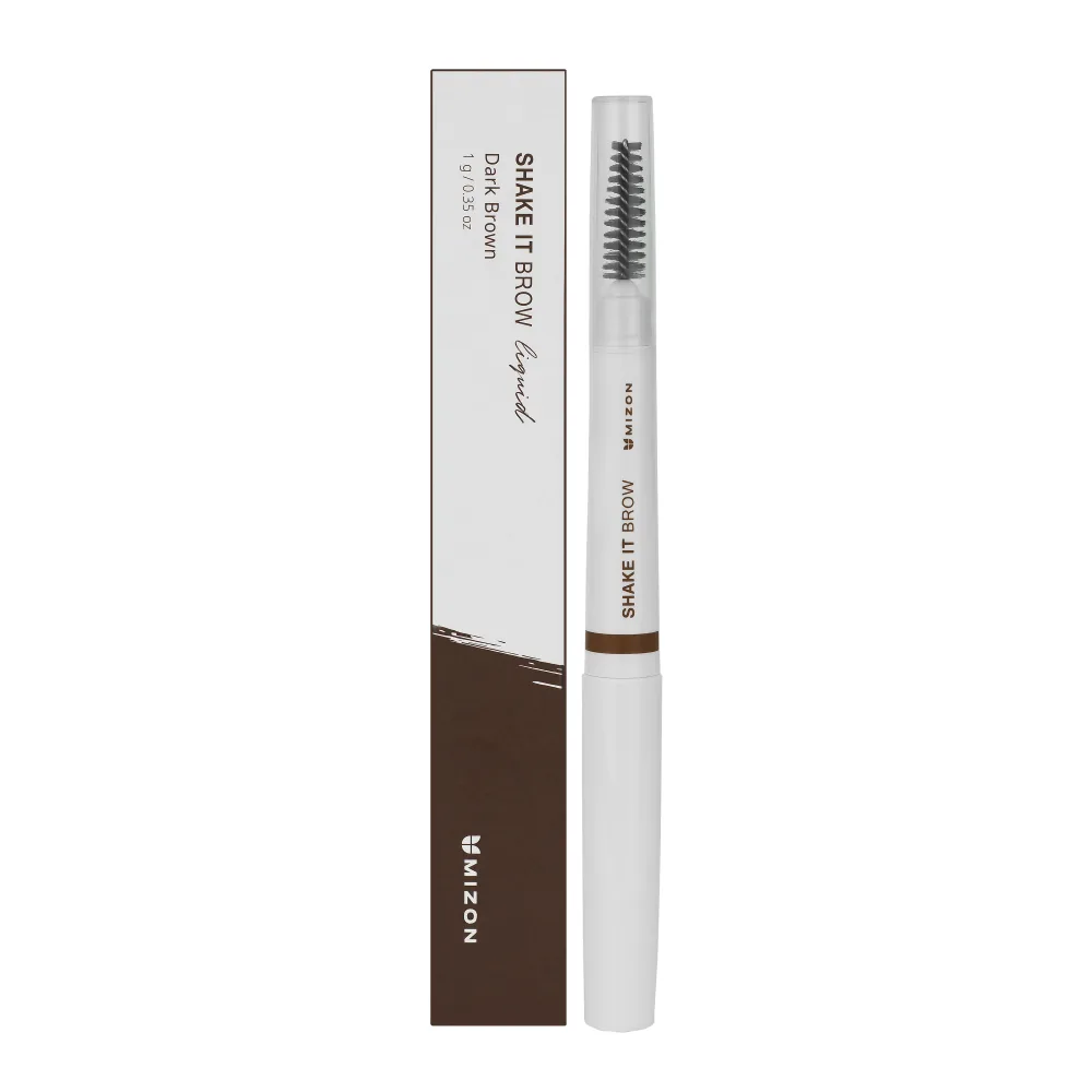 MIZON Подводка для бровей 2 в 1 ТЕМНО-КОРИЧНЕВАЯ Shake It Brow Dark Brown