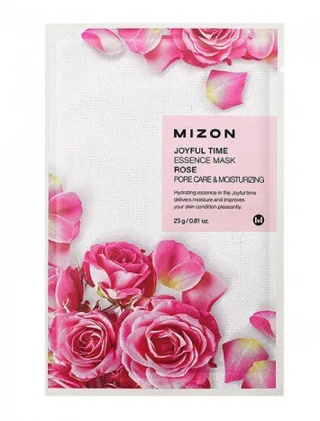 MIZON Тканевая маска для лица ЭКСТРАКТ ЛЕПЕСТКОВ РОЗ Joyful Time Essence Mask Rose