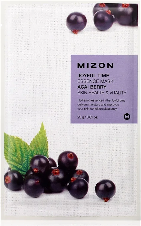 MIZON Тканевая маска для лица ЭКСТРАКТ ЯГОД АСАИ Joyful Time Essence Mask Acai Berry