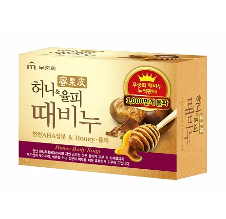 MUKUNGHWA Косметическое мыло-скраб для тела с медом и каштаном Mukunghwa Honey & Chestnut Shell Exfoliating Body Soap