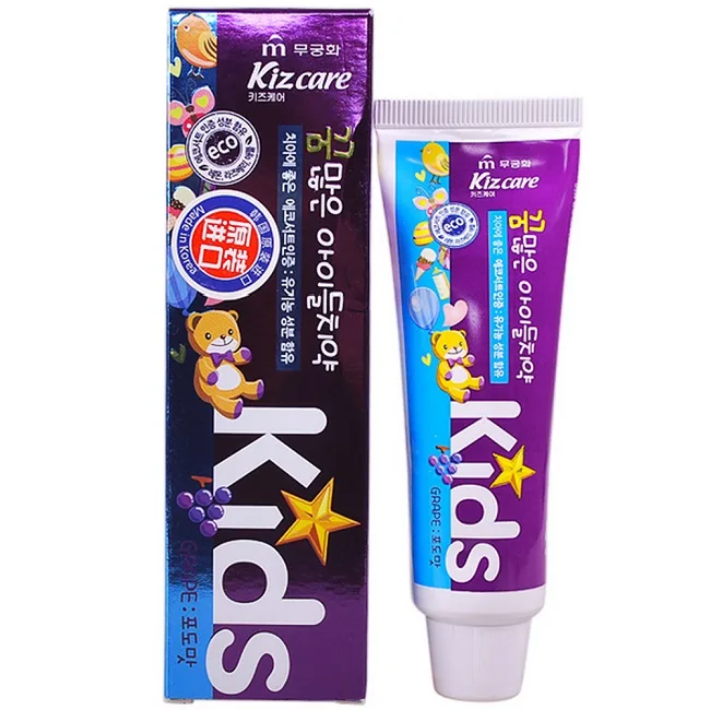 MUKUNGHWA Зубная паста для ДЕТЕЙ с 2 лет ВИНОГРАДНЫЙ ВКУС Kizcare Kids