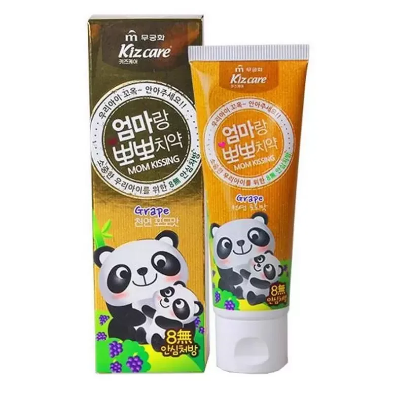 MUKUNGHWA Зубная паста для ДЕТЕЙ с рождения ГЕЛЕВАЯ/ ВИНОГРАД Kizcare Kiss mom
