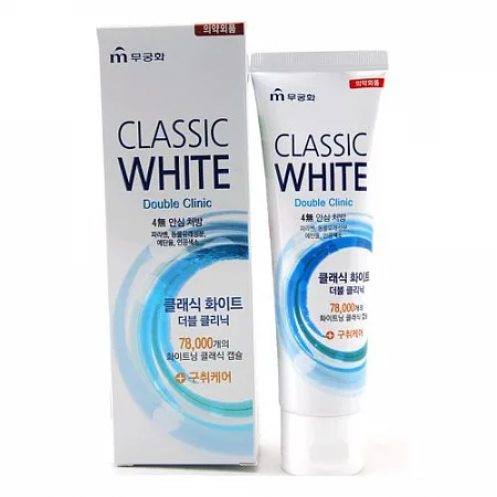 MUKUNGHWA Зубная паста ОТБЕЛИВАЮЩАЯ/ АРОМАТ МЯТЫ И МЕНТОЛА Classic White