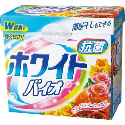 NIHON Стиральный порошок ЦВЕТОЧНЫЙ АРОМАТ White Bio Plus Antibacterail