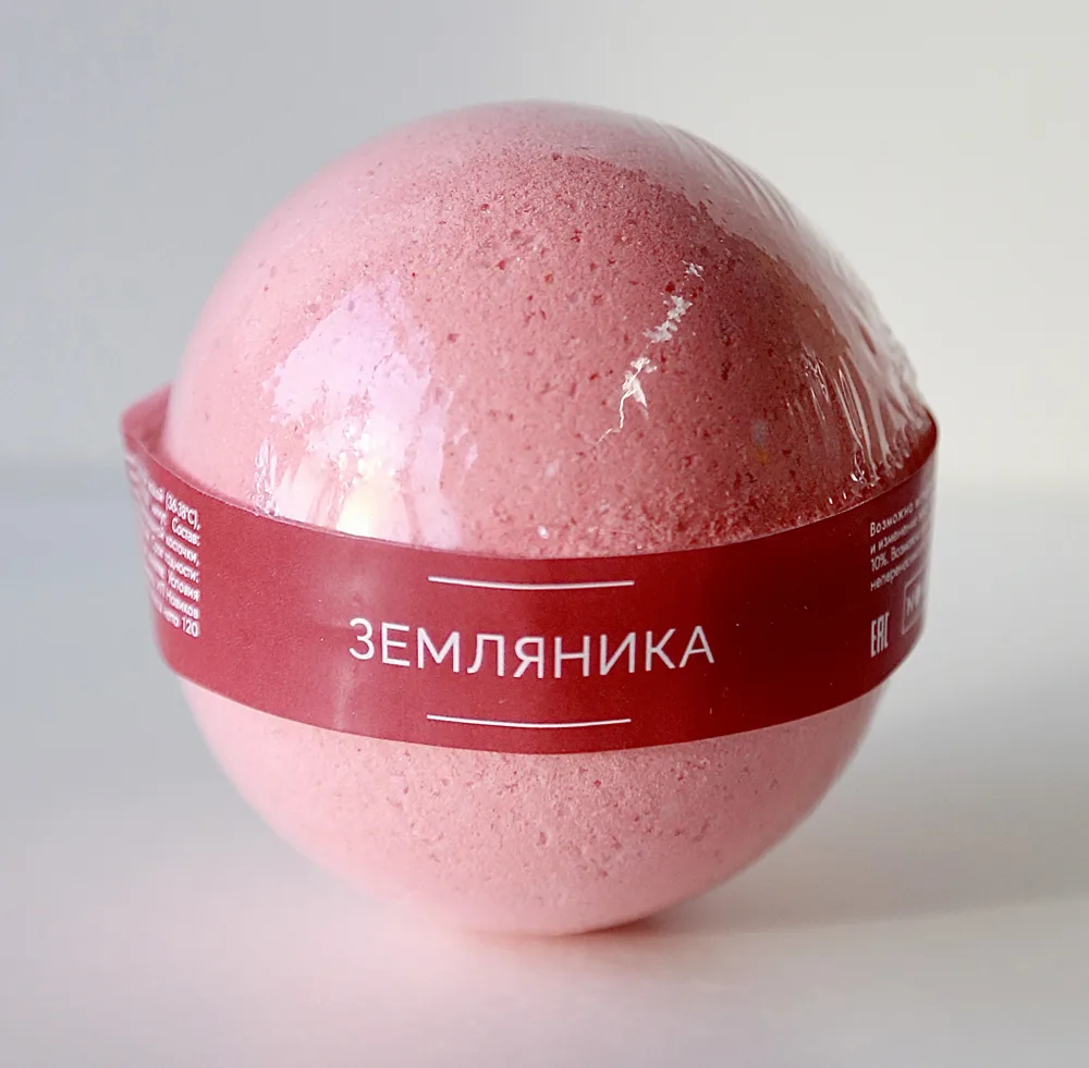 NOKAMI Бомбочка для ванн АРОМАТ ЗЕМЛЯНИКИ шипящая