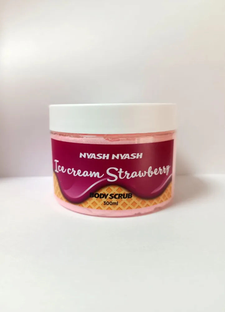 NYASH NYASH Скраб для тела ICE CREAM STRAWBERRY сахарный
