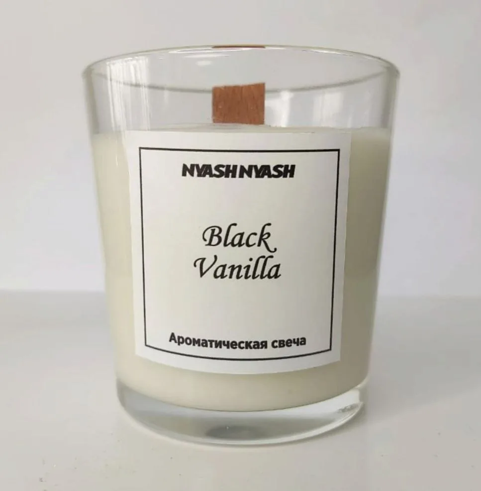 NYASH NYASH Свеча ароматическая BLACK VANILLA из соевого воска