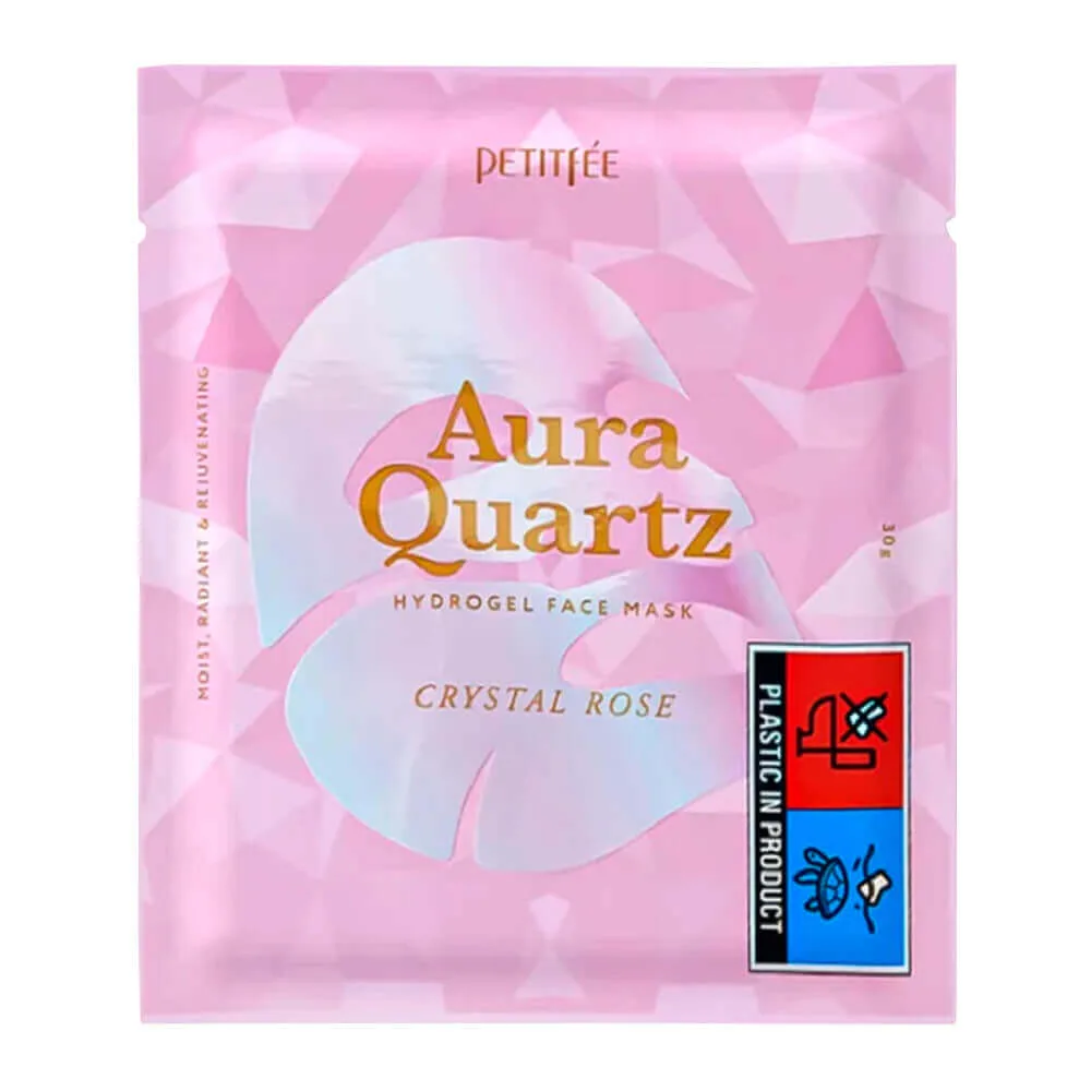 PETITFEE Гидрогелевая маска с жемчужной пудрой для выравнивания тона Petitfee Aura Quartz Hydrogel Face Mask