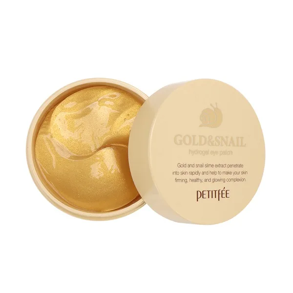 PETITFEE Гидрогелевые патчи для век с муцином улитки Petitfee Hydro Gel Eye Patch Gold & Snail