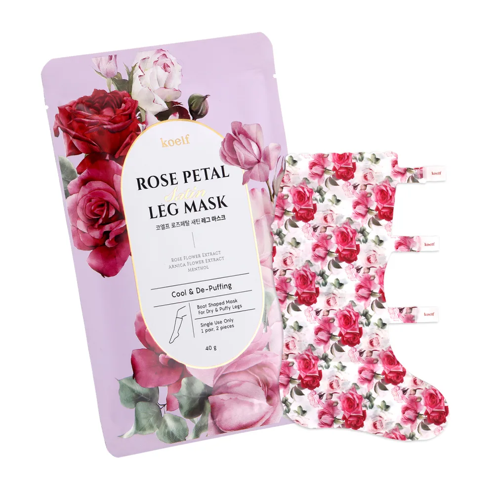 PETITFEE & KOELF Маски-носочки для ног/ ГОЛЬФЫ/ РОЗА Rose Petal Satin Leg Mask