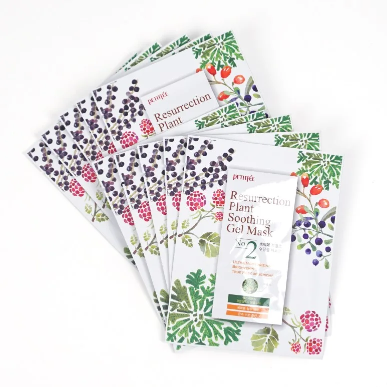 PETITFEE Успокаивающая тканевая маска с Иерихонской розой Petitfee Resurrection Plant Soothing Gel Mask