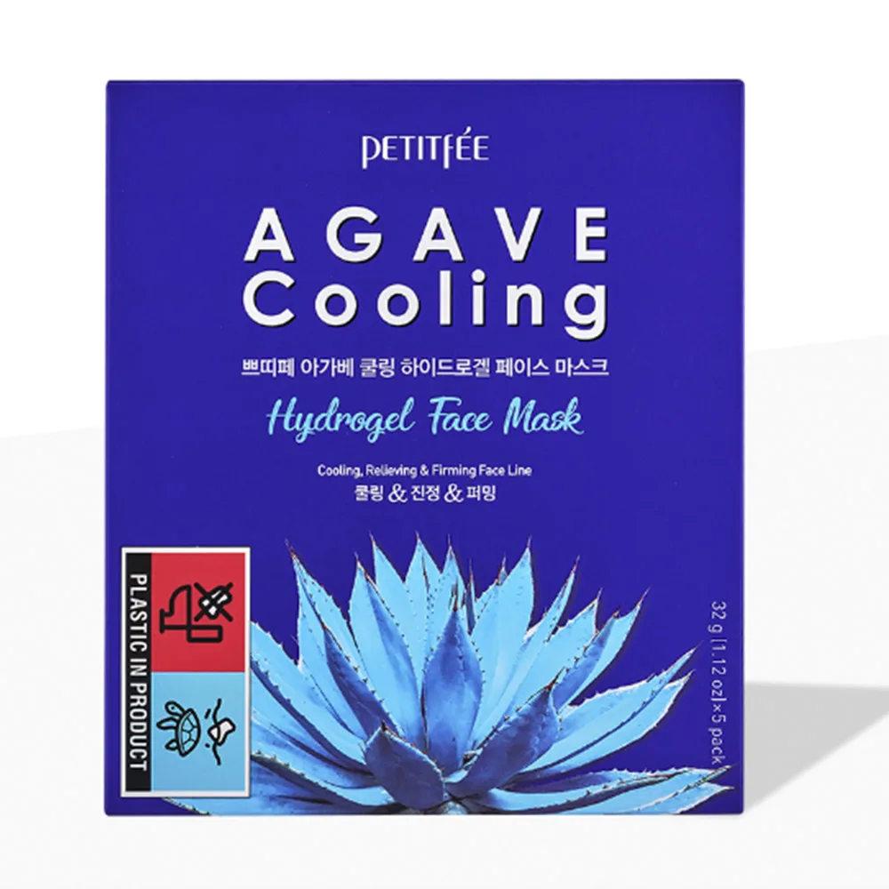 PETITFEE НАБОР Маска для лица гидрогелевая охлаждающая АГАВА Petitfee Agave Cooling Hydrogel Face Mask, 5 шт*
