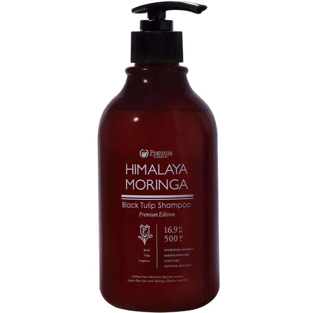 POGONIA Шампунь с маслом моринги для жирной кожи головы Pogonia Himalaya Moringa Black Tulip Shampoo