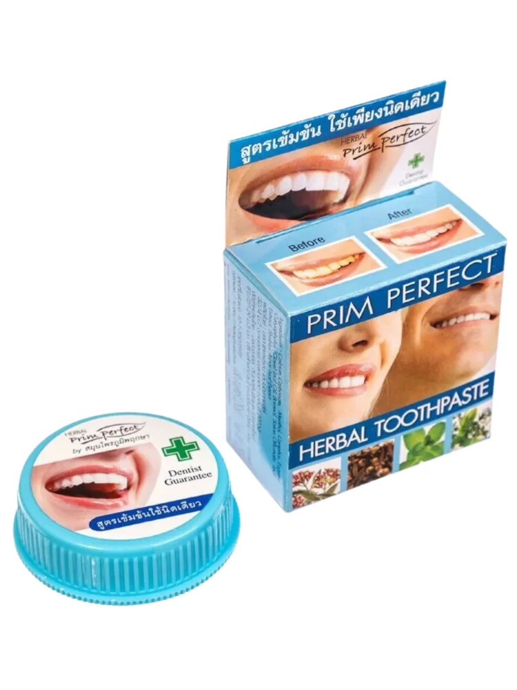 PRIM PERFECT Зубная паста ОТБЕЛИВАЮЩАЯ травяная Prim Perfect Plus