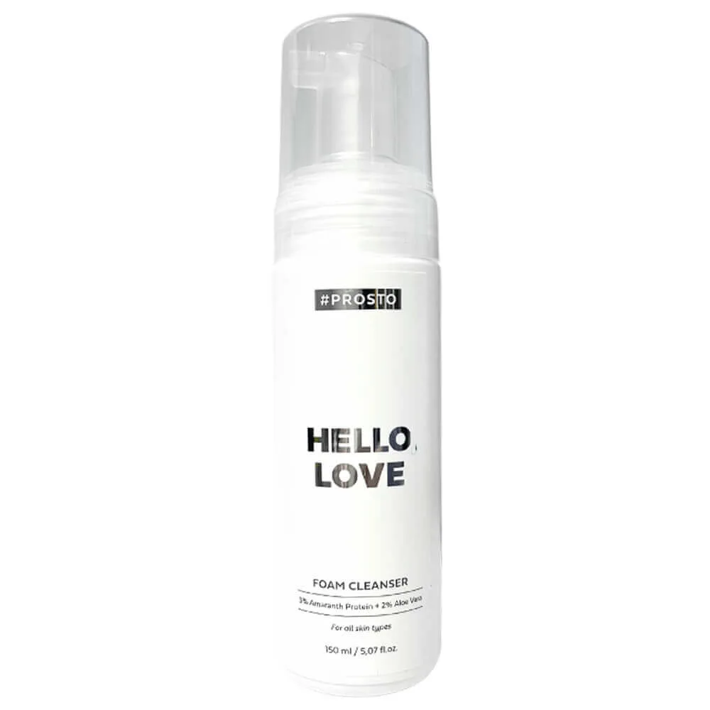 PROSTO Cosmetics Деликатная пенка для умывания с 2% алоэ вера PROSTO HELLO, LOVE Foam Cleanser