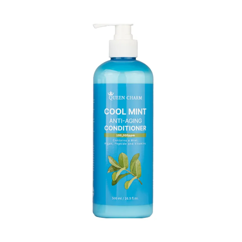 QUEENCHARM Кондиционер для волос 10% ЭКСТРАКТ МЯТЫ освежающий Cool Mint Anti-Aging Conditioner