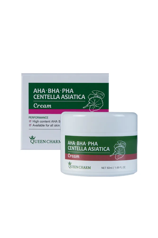 QUEENCHARM Крем для лица AHA-BHA-PHA КИСЛОТЫ И ЦЕНТЕЛЛА АЗИАТСКАЯ AHA BHA PHA Centella Asiatica Cream