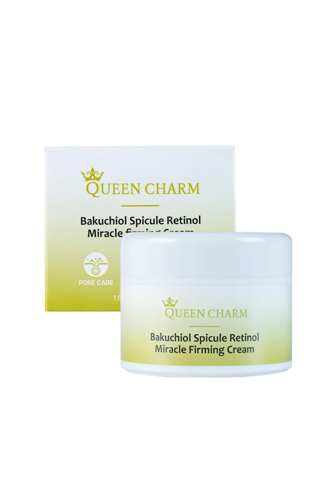 QUEENCHARM Крем для лица БАКУЧИОЛ И СПИКУЛЫ РЕТИНОЛА укрепляющий Bacuchiol Spicule Retinol Miracle Firming Crea