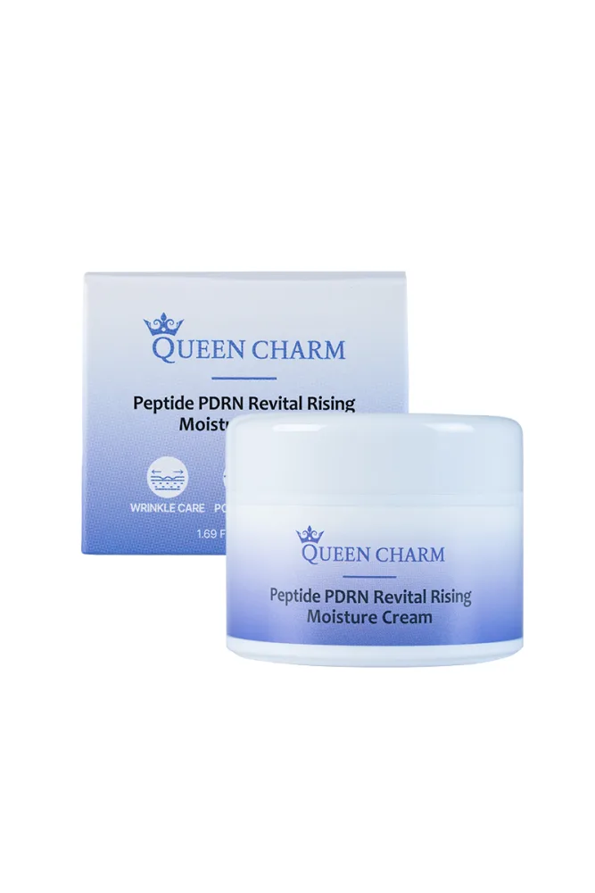 QUEENCHARM Крем для лица ПЕПТИДЫ и PDRN ревитализирующий Peptide Pdrn Revital Rising Moisture Cream