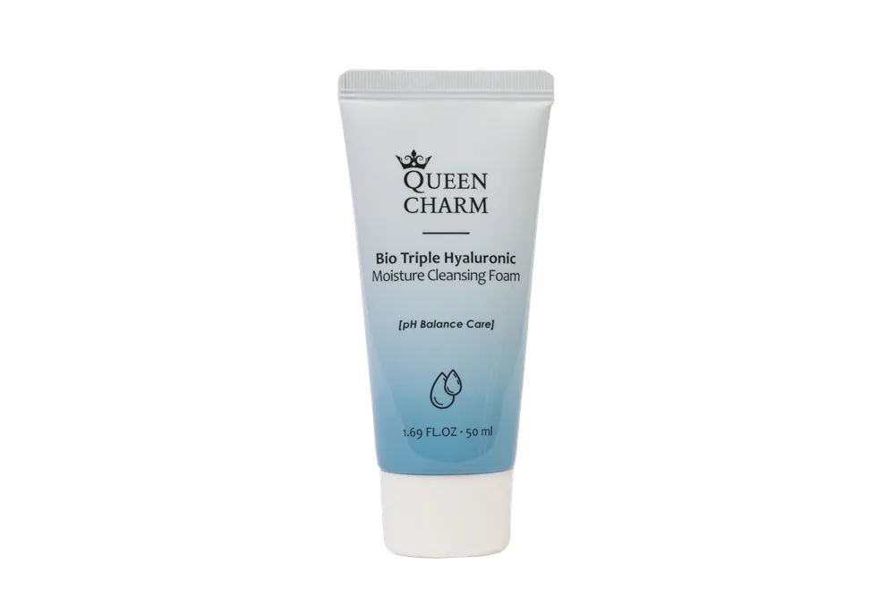 QUEENCHARM Пенка для умывания БИОКОМПЛЕКС ГИАЛУРОНОВОЙ КИСЛОТЫ Bio Triple Hyaluronic Moisture Cleansing Foam, 5