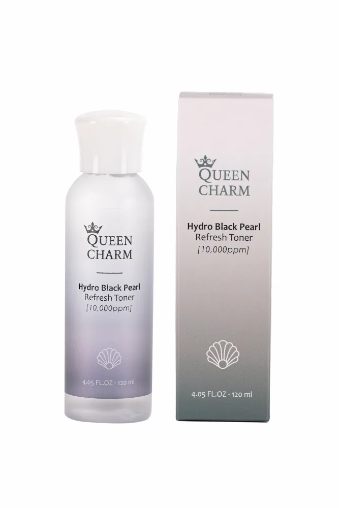 QUEENCHARM Тонер для лица ЭКСТРАКТ ЧЕРНОГО ЖЕМЧУГА 1% омолаживающий Hydro Black Pearl Refresh Toner