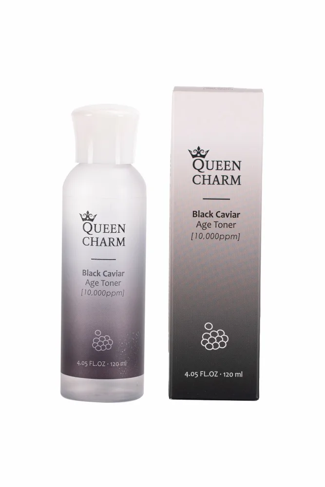 QUEENCHARM Тонер для лица ЭКСТРАКТ ЧЕРНОЙ ИКРЫ 1% омолаживающий Black Caviar Age Toner