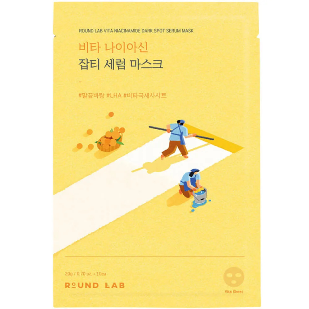 ROUND LAB Осветляющая маска с ниацинамидом Round Lab Vita Niacinamide Dark Spot Serum Mask