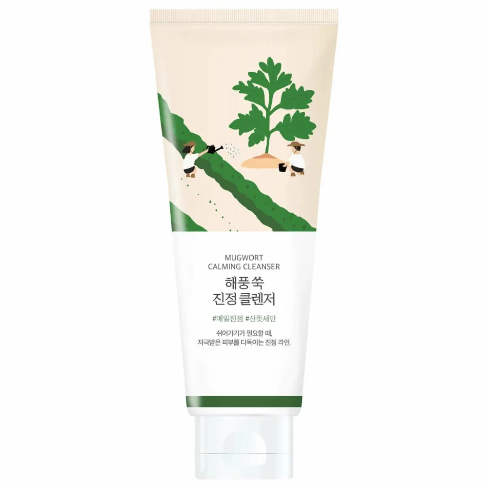 ROUND LAB Успокаивающая пенка для умывания с полынью Round Lab Mugwort Calming Cleanser