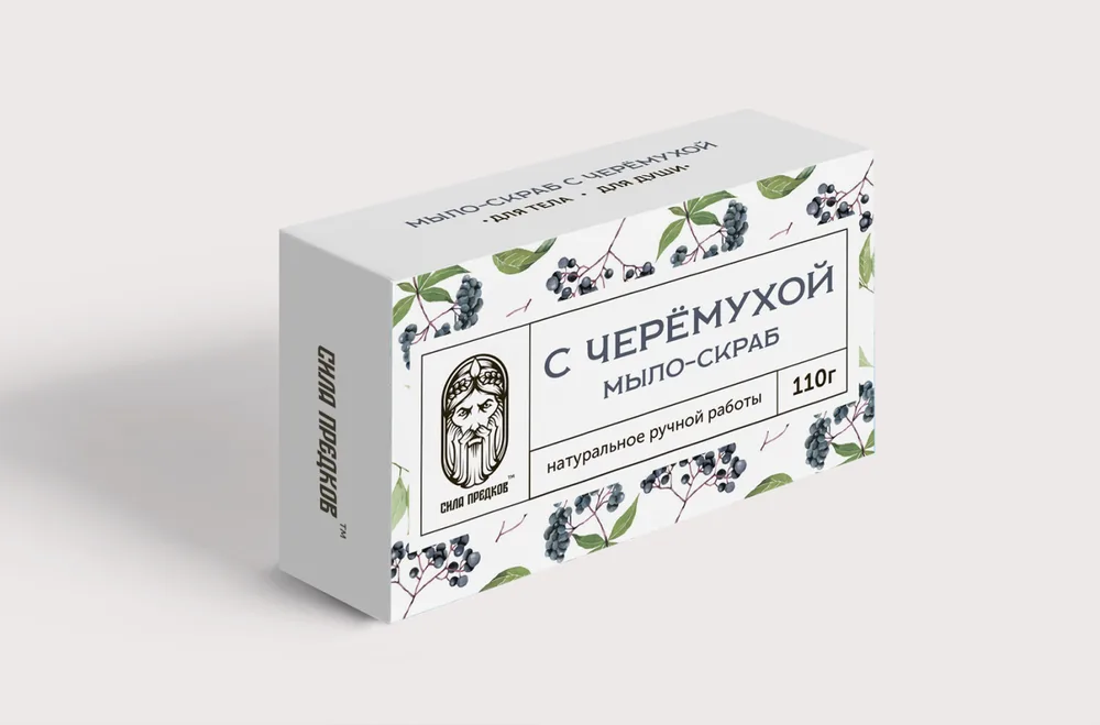 СИЛА ПРЕДКОВ Мыло-скраб ЧЕРЕМУХА, средней жесткости