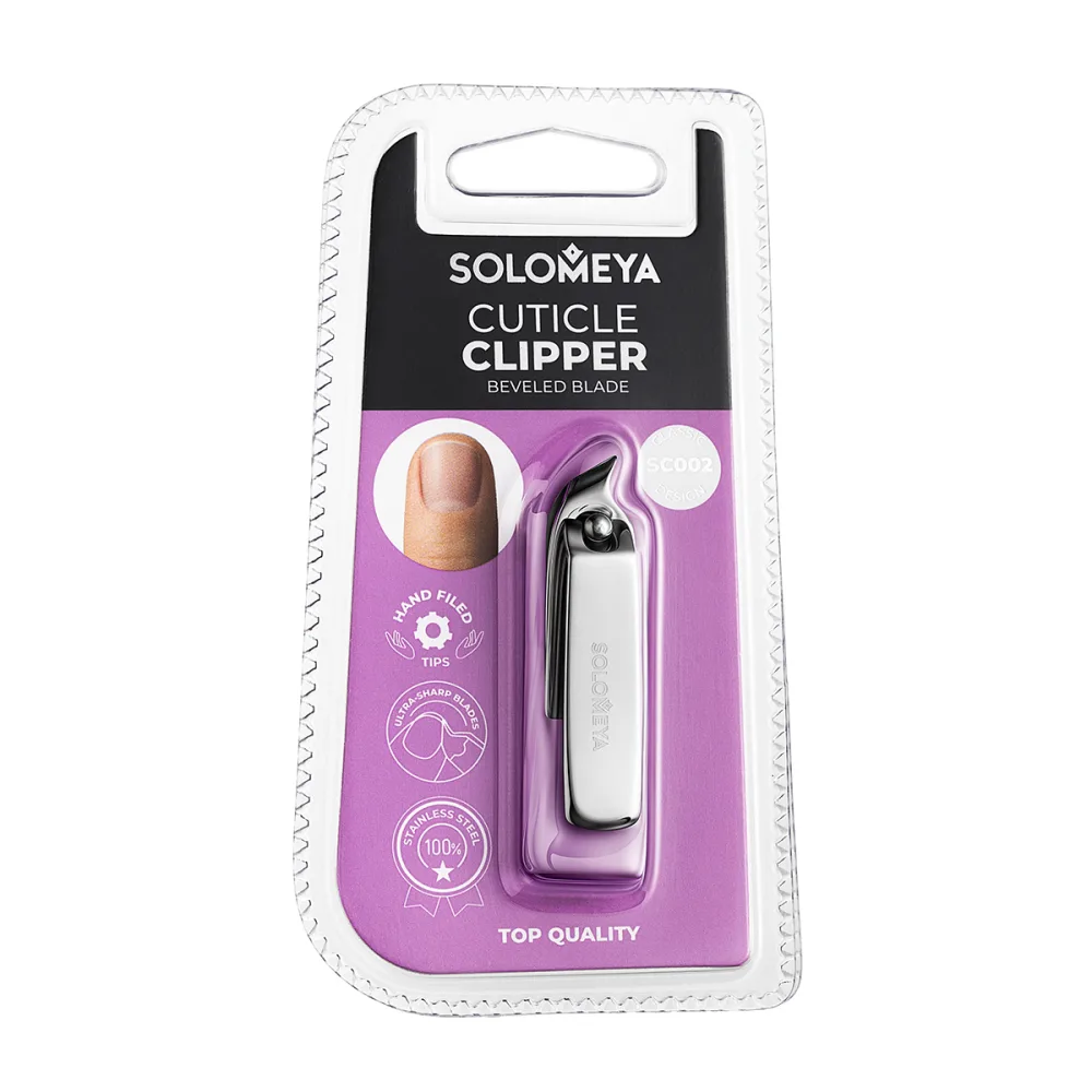 SOLOMEYA Книпсер-кусачки для кутикулы СО СКОШЕННЫМ ЛЕЗВИЕМ Cuticle Clipper With a Beveled Blade