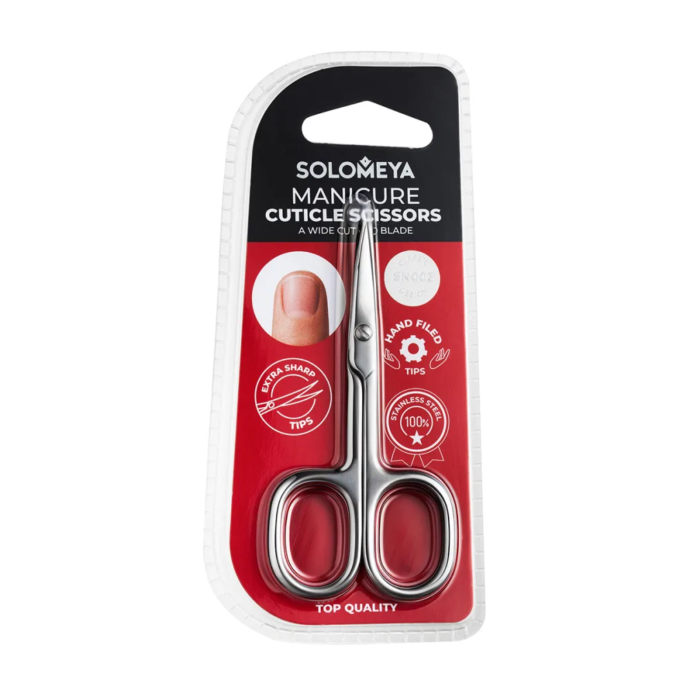 SOLOMEYA Ножницы для кутикулы маникюрные С ШИРОКИМ ИЗОГНУТЫМ ЛЕЗВИЕМ Manicure Nail Scissors
