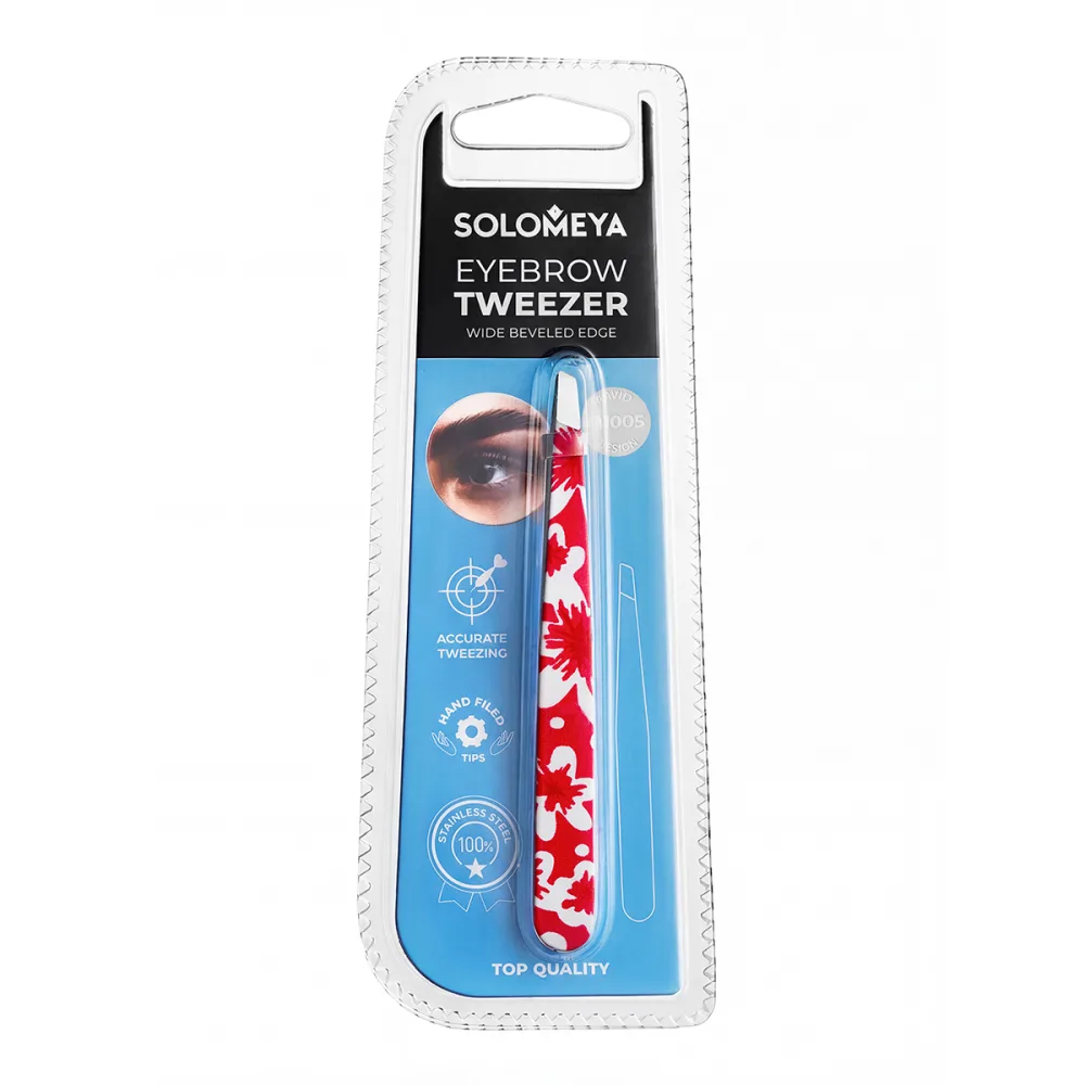 SOLOMEYA Пинцет для бровей СО СКОШЕННЫМ КРАЕМ в дизайне Eyebrow Tweezer ST003