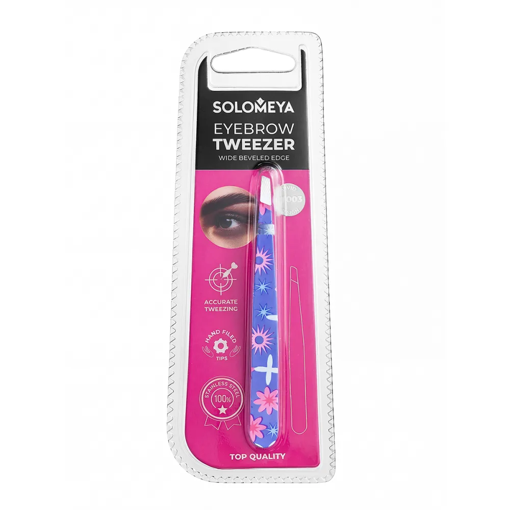 SOLOMEYA Пинцет для бровей СО СКОШЕННЫМ КРАЕМ в дизайне Eyebrow Tweezer ST005